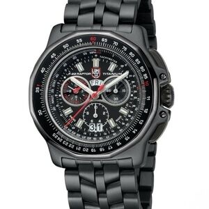 Luminox F-22 Raptor XA.9272 Titanium Chronograph 44mm Swiss Watch Full Set